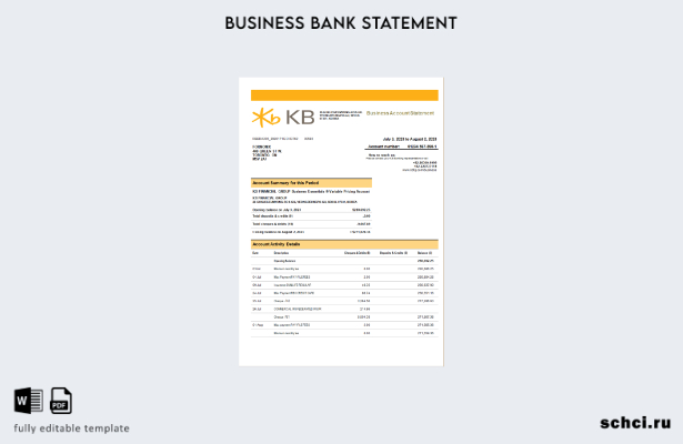 цифровая загрузка KB Financial Group, банковская компания, выписка по текущему с